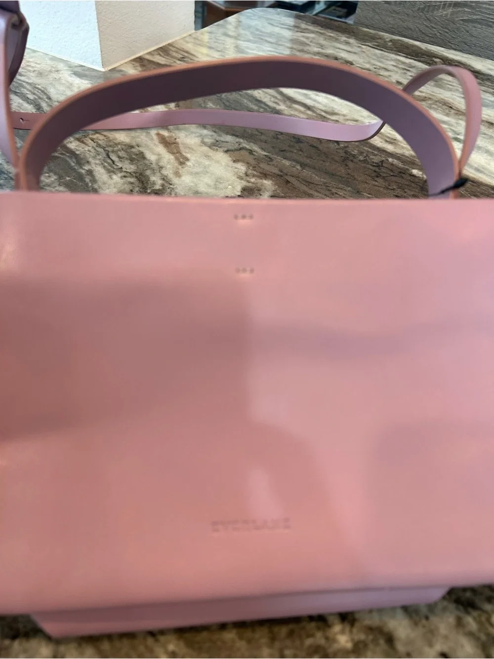 Everlane Lilac Pink the lunch box Bag made in Italy a few scuffs wear
